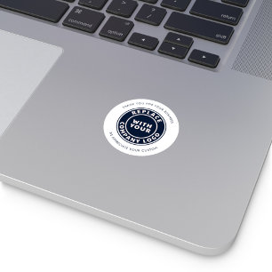 Add Business Logo Company Promotional Branded Classic Round Sticker