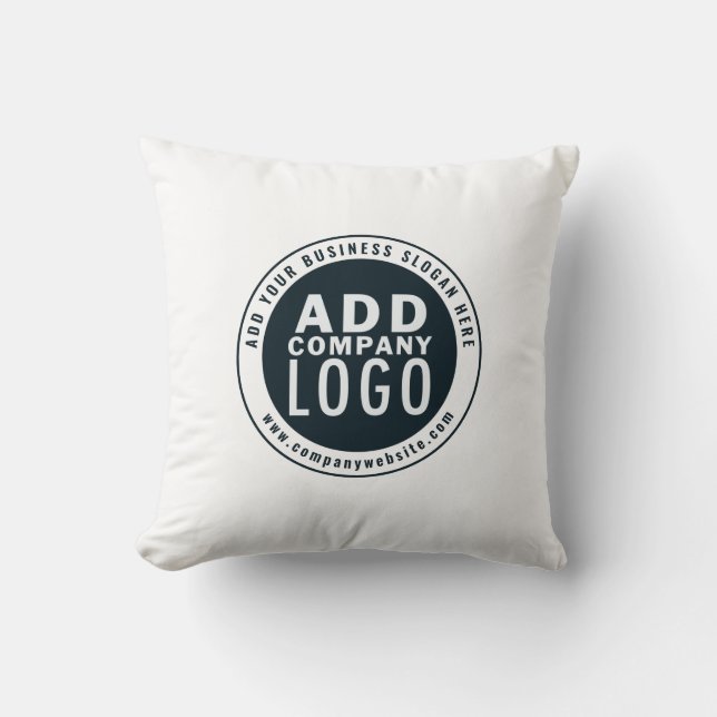Add Business Logo Custom Business Website Address Throw Pillow (Front)
