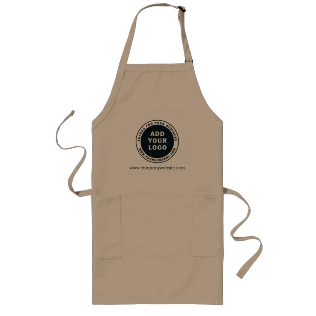 Add Business Logo Custom Company Employee Long Apron (Front)