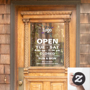 Add Business Logo Custom Office Hours Sign