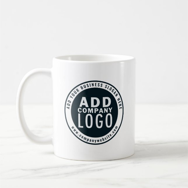 Add Business Logo Custom Website Address Coffee Mug (Left)