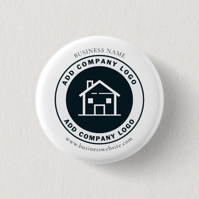 Add Business Logo Employees Custom 1 Inch Round Button (Front)