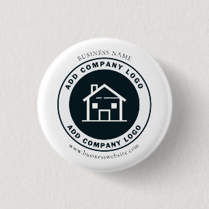 Add Business Logo Employees Custom 1 Inch Round Button