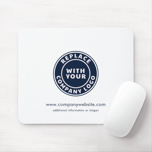 Add Business Logo Minimalist Company Employees Mouse Pad (With Mouse)