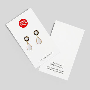 Add Business Logo Modern Earring Display Card