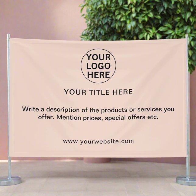 Add Business Logo & Promotional Text Blush Pink Banner (Creator Uploaded)