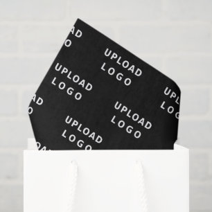 Add Business Logo Simple Black Minimal Packaging Tissue Paper