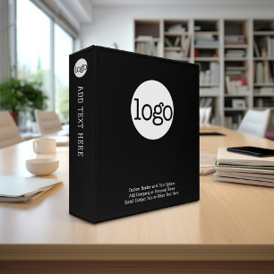Add Business Logo with custom Text - black Binder