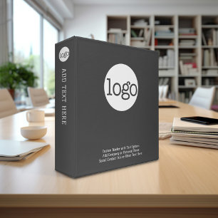 Add Business Logo with custom Text - grey Binder
