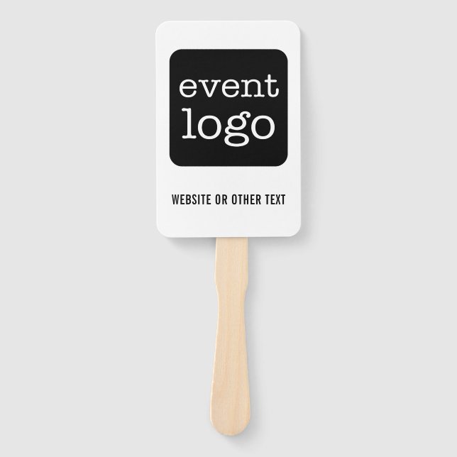 Add Business or Event Logo with Website or Text Hand Fan (Front)