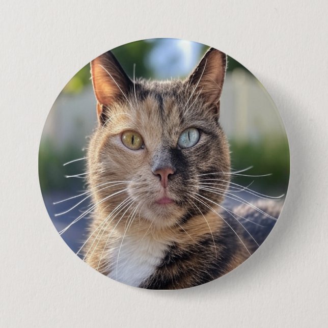 Add Cat Photo Customize 3 Inch Round Button (Front)
