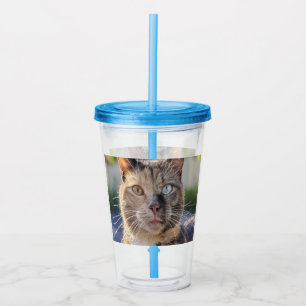 Add Cat Photo Customize Acrylic Tumbler