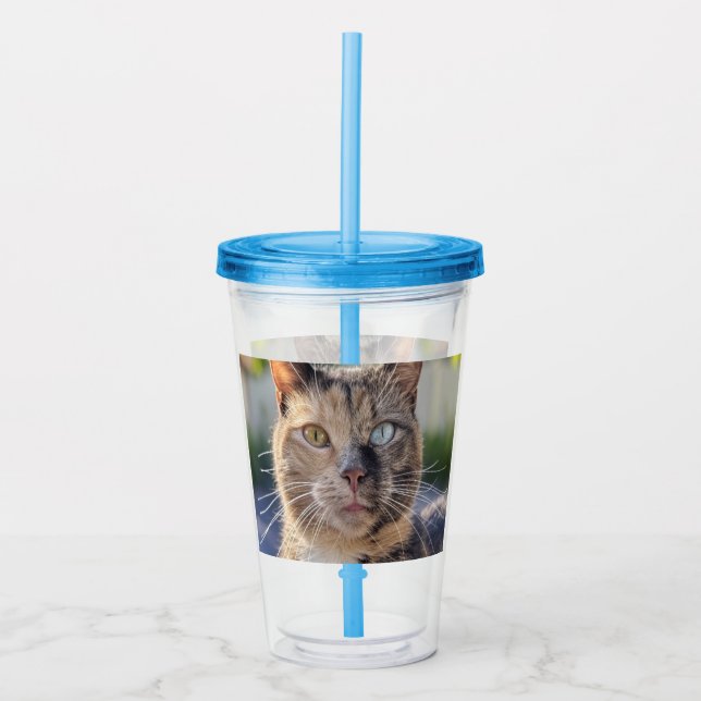 Add Cat Photo Customize Acrylic Tumbler (Front)