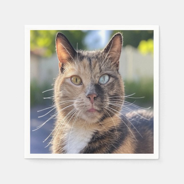 Add Cat Photo Customize Napkin (Front)