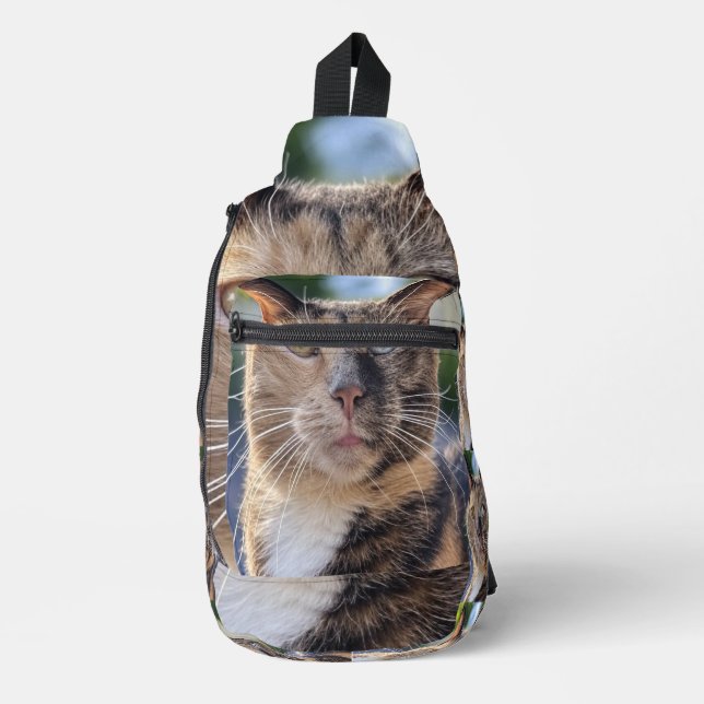 Add Cat Photo Customize Sling Bag (Front)