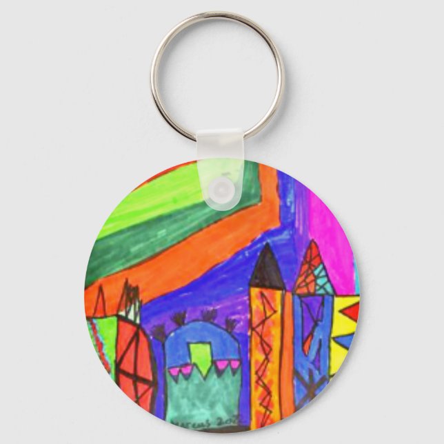 Add Childs Artwork Design Your Own Keychain (Front)