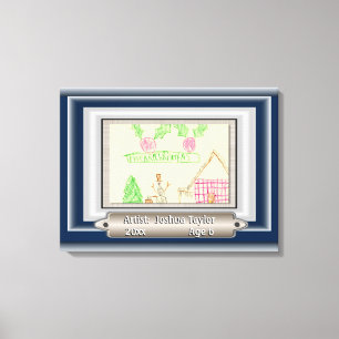 Add Child's Drawing with Custom Colour Frame Canvas Print