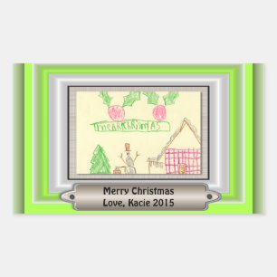 Add Child's Drawing with Custom Colour Frame Sticker