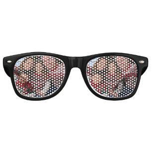 Add Christmas Family Photo Customize Retro Sunglasses