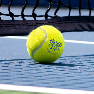Add Club Name Tennis Blue Team Players Custom Balls