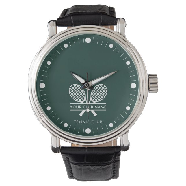 Add Club Name Tennis Coach and Team Watch (Front)