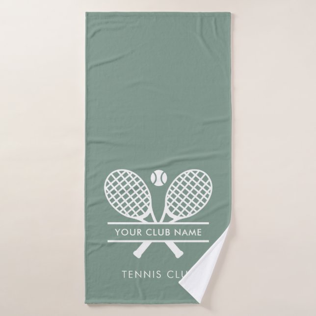 Add Club Name Tennis Team Minimalist Custom Bath Towel (Bath Towel)
