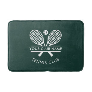 Add Club Name Tennis Team Rackets Motif Custom Bath Mat