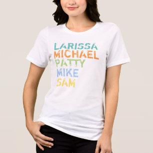 add colour family names typography Tri-Blend shirt