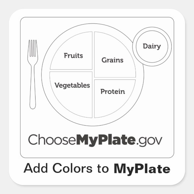 Add Colours to MyPlate White Sticker (Front)
