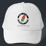 Add Company Logo Business Brand Employee Swag Trucker Hat<br><div class="desc">Add your brand logo and custom text to this trucker hat that's perfect for creating brand awareness or as an advertising medium. Available in other colours and sizes. No minimum order quantity and no setup fee.</div>
