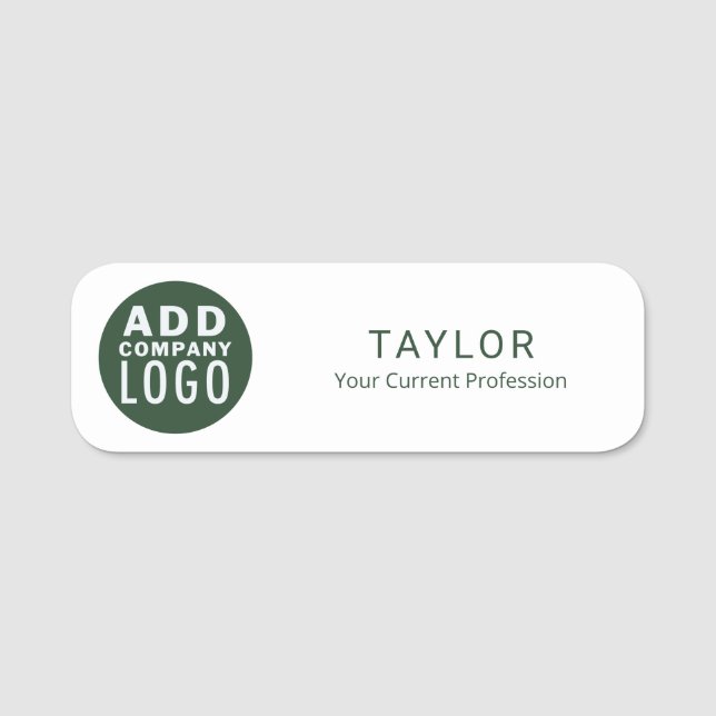 Add Company Logo Business Staff Employee Name Tag (Front)