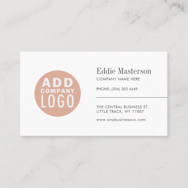 Add Company Logo Simple Creative Business Card (Front)
