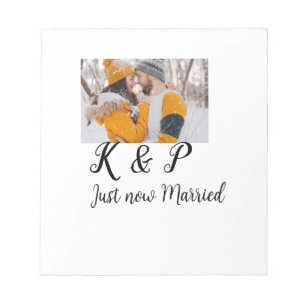 add coule photo just now married add name letter l notepad