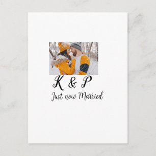 add coule photo just now married add name letter l postcard