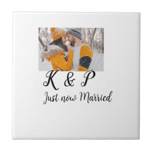 add coule photo just now married add name letter l tile