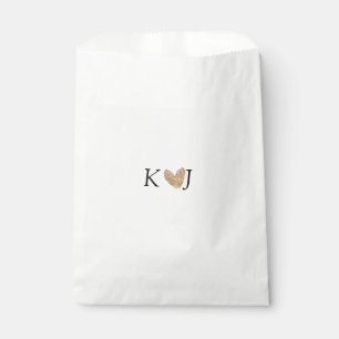 Add couple name letter wedding gold heart glitter favour bag