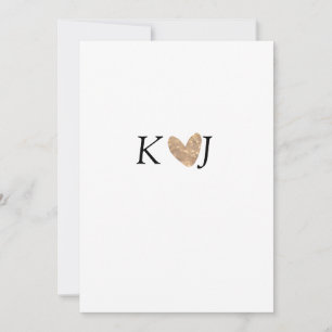 Add couple name letter wedding gold heart glitter  invitation