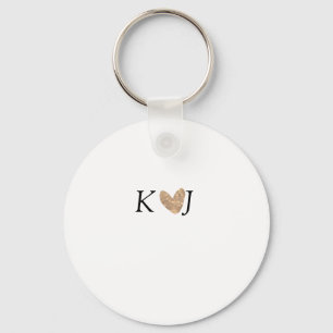 Add couple name letter wedding gold heart glitter keychain