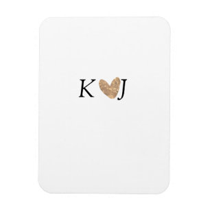 Add couple name letter wedding gold heart glitter  magnet