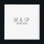 Add couple name monogram add date year wedding rom magnet<br><div class="desc">For lovers like us</div>