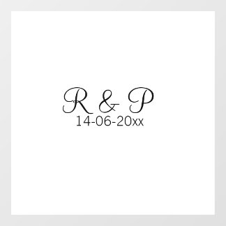 Add couple name monogram add date year wedding rom window cling