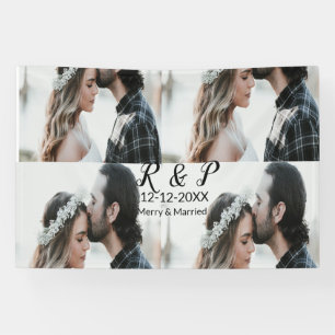 Add couple photo merry married add date year  banner