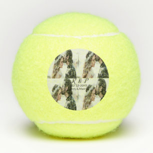 Add couple photo merry married add date year  tennis balls
