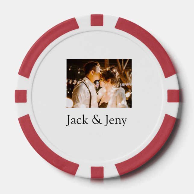 add couple photo name valentine love romantic poker chips (Front)