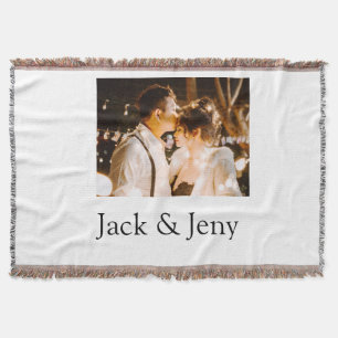 add couple photo name valentine love romantic throw blanket