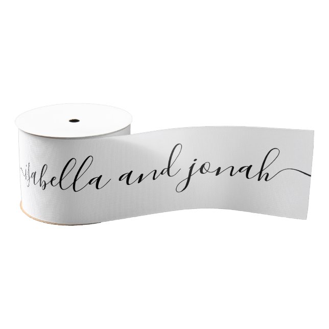 Add Couple's Name for Wedding or Bridal Shower Gro Grosgrain Ribbon (Spool)