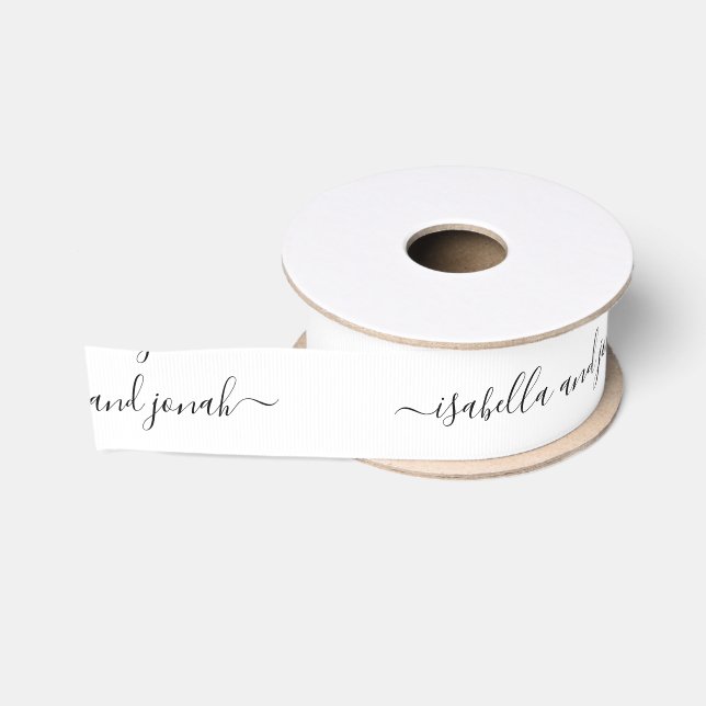 Add Couple's Name for Wedding or Bridal Shower Gro Grosgrain Ribbon (Spool)