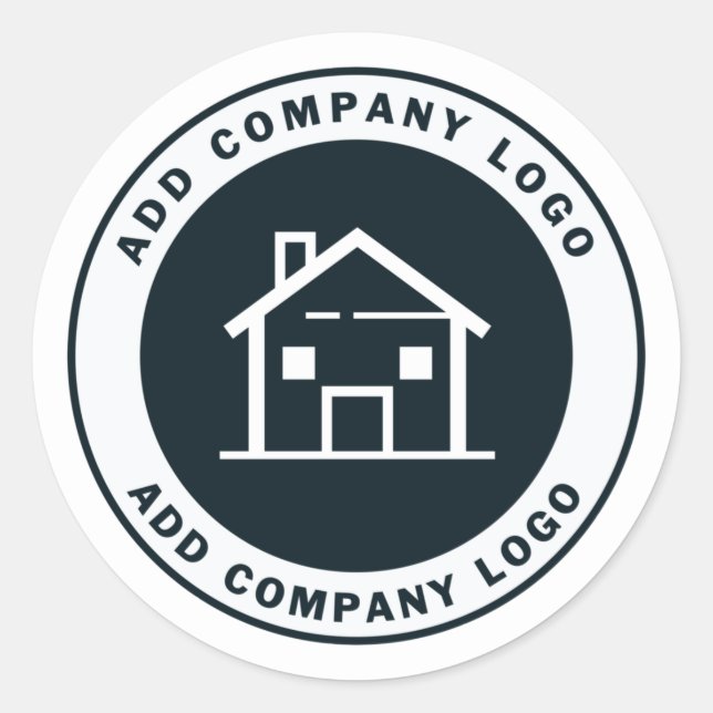 Add Custom Business Logo Real Estate Agent Brand Classic Round Sticker (Front)