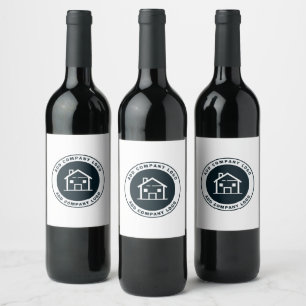 Add Custom Business Logo Real Estate Agent Custom Wine Label