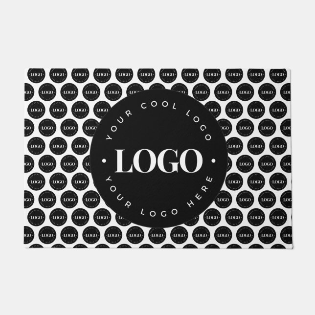 Add Custom Company Business Big Small Logo Pattern Doormat (Front)